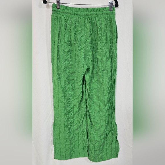 Jason Wu wide leg pants women S kelly green split hem lined pull on resort beach - Picture 7 of 8